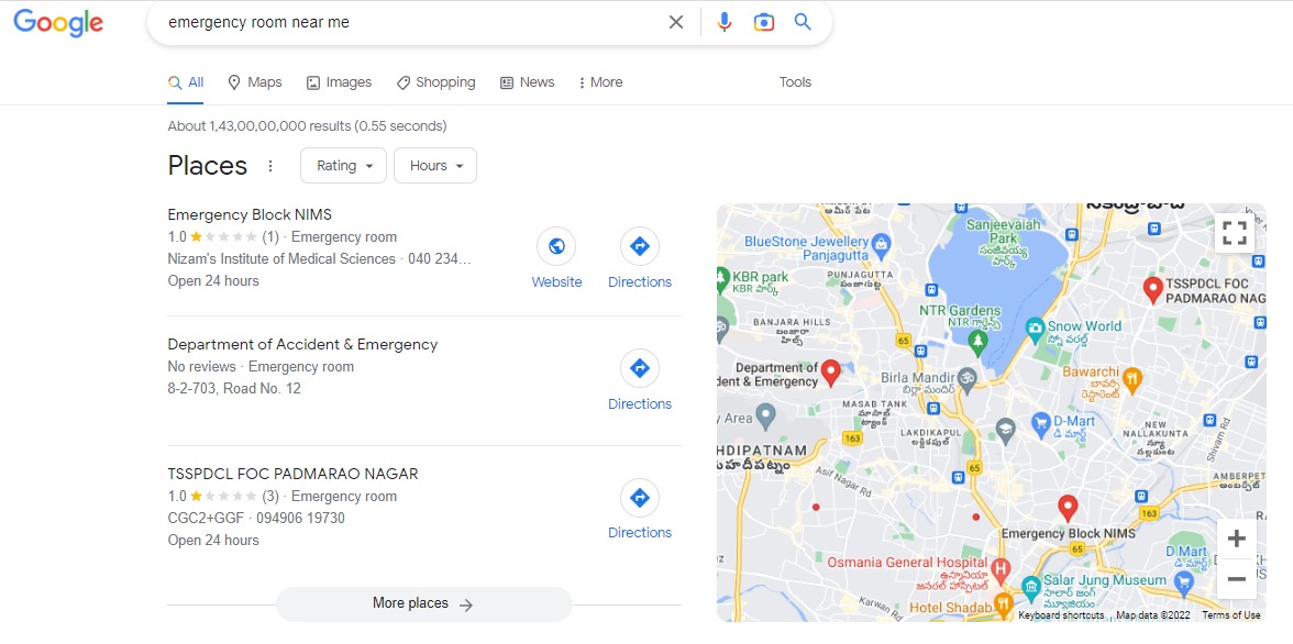 Why local SEO is important for Hospitals 3 emergency room near me.